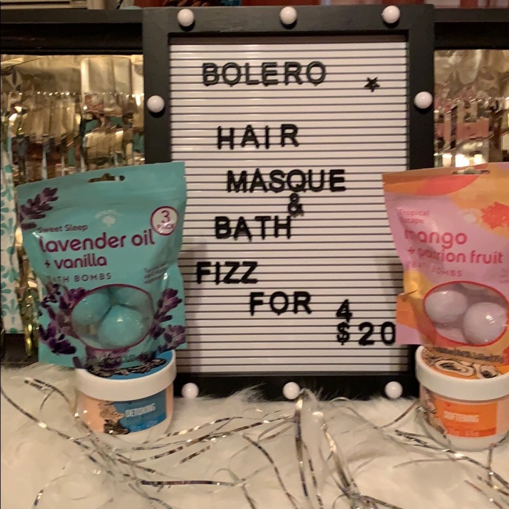 BOLERO, hair product & Bath fizz,🌴